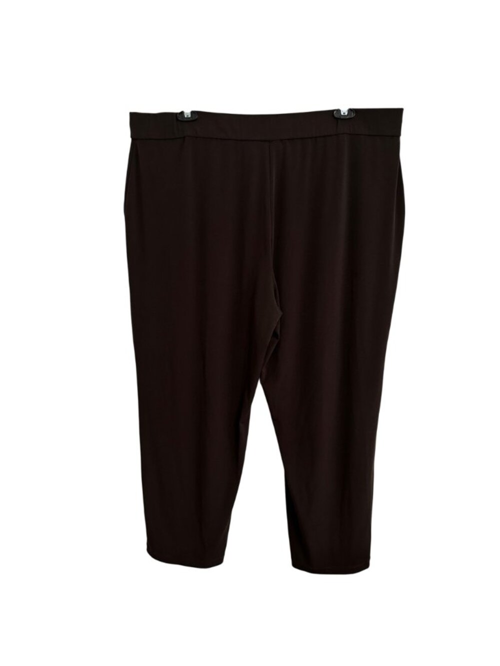 Susan Graver Liquid Knit Brown Button Detail Nautical Pants  Size 2XP Career - Picture 3 of 9